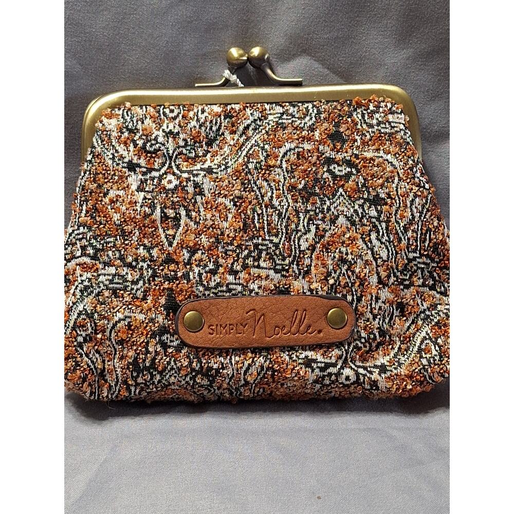 Simply Noelle Tapestry Kiss-Lock Frame Coin Purse, Cider Orange